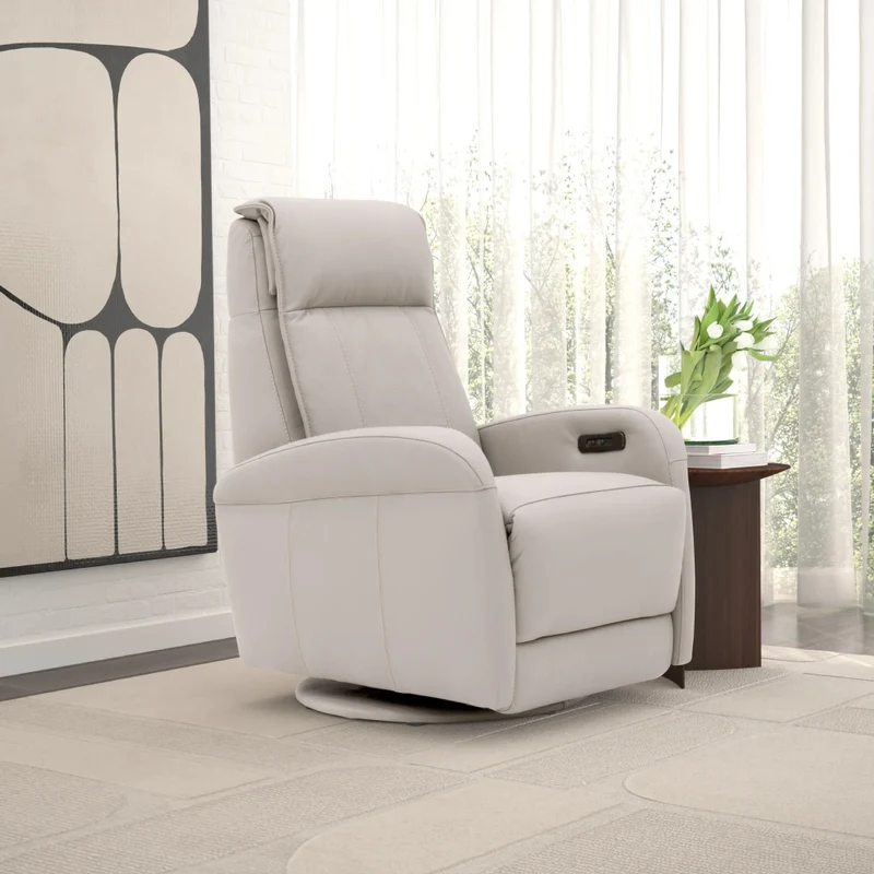 Fauteuil berçant, pivotant et inclinable motorisé en cuir - Florence F-17