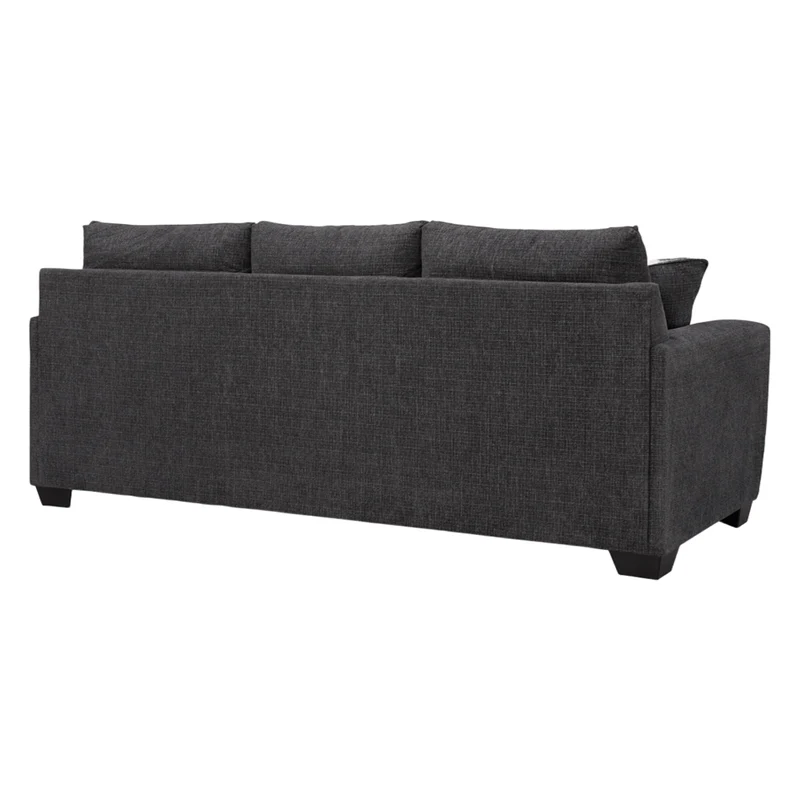 Sofa-lit en tissu noir ébène avec matelas 60 po - Loreo