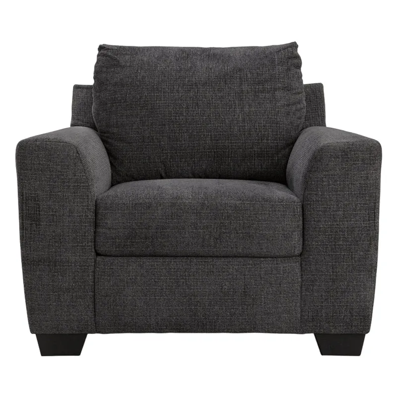 Fauteuil en tissu noir ébène - Loreo