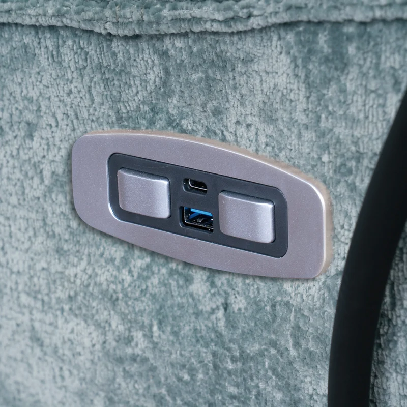 Fauteuil inclinable motorisé en tissu avec support flexible pour téléphone et chargeur sans fil - Burlyton