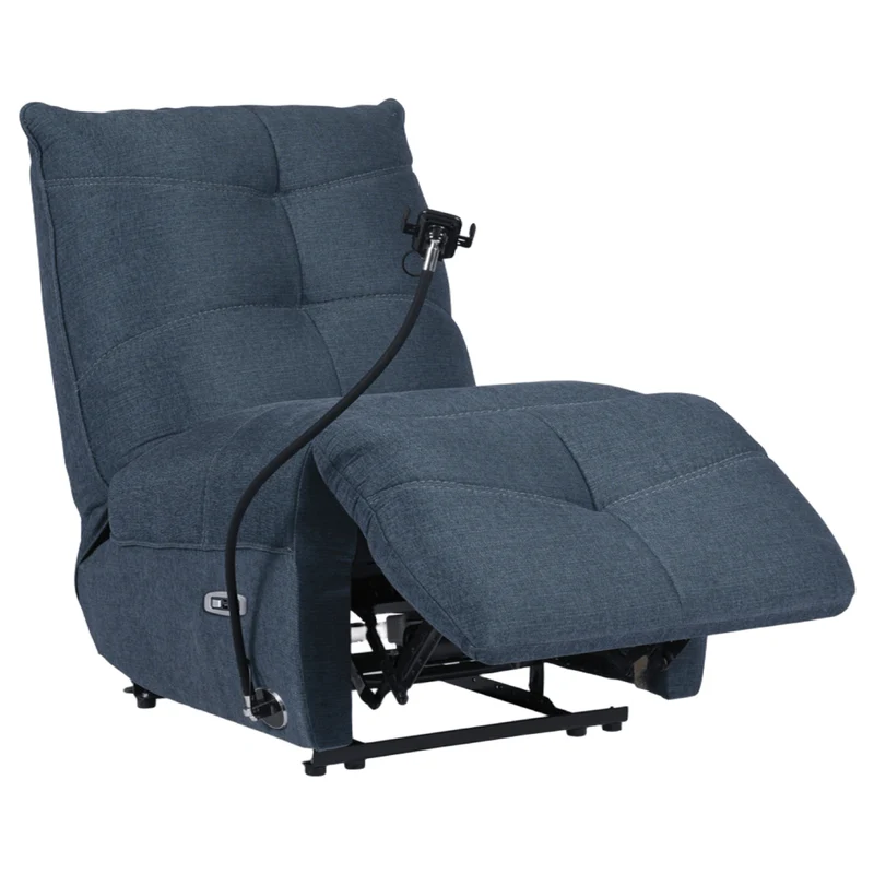 Fauteuil inclinable motorisé en tissu avec support flexible pour téléphone et chargeur sans fil - Burlyton