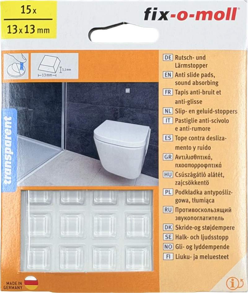 Fix-O-Moll Rutsch- und Lärmstopper 3.1 mm / 13 x 13 mm 15 x Rutsch- und Lärmstopper