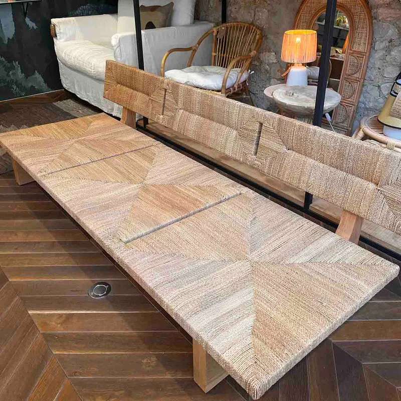 BANQUETTE TECK BAS