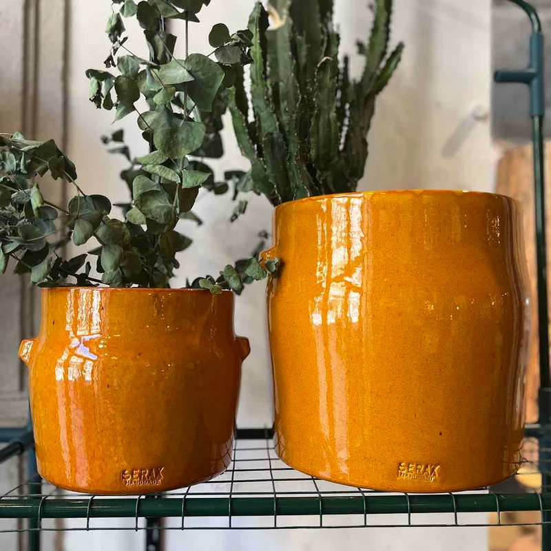 CACHE POT JARS ORANGE