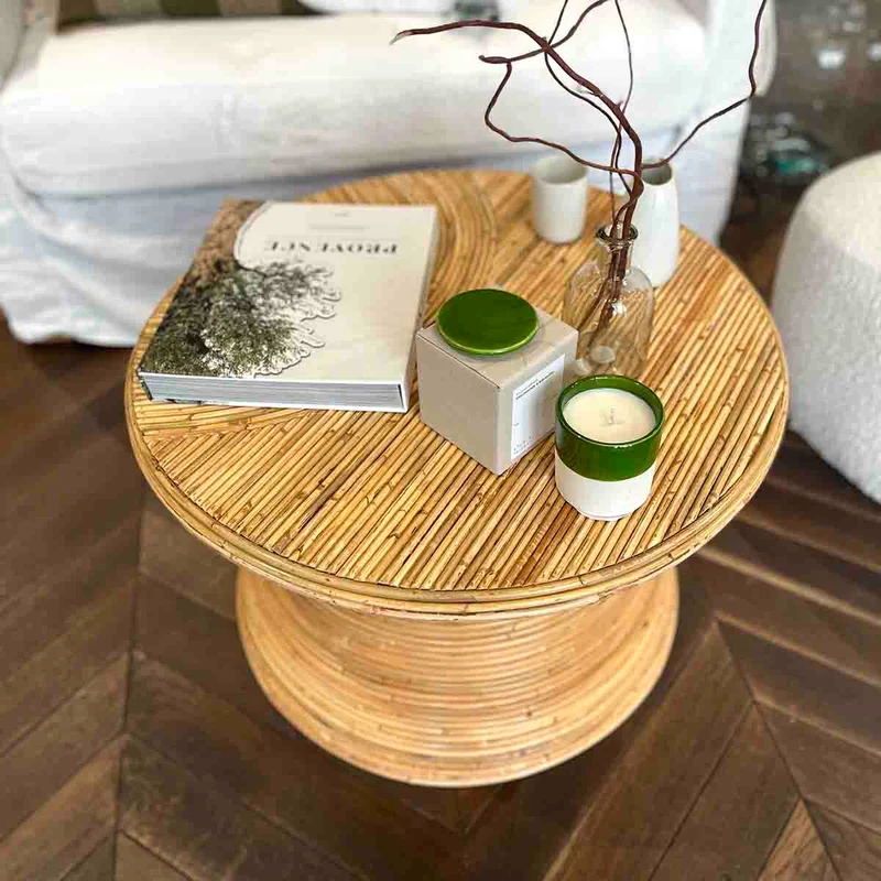 TABLE BASSE ROTIN