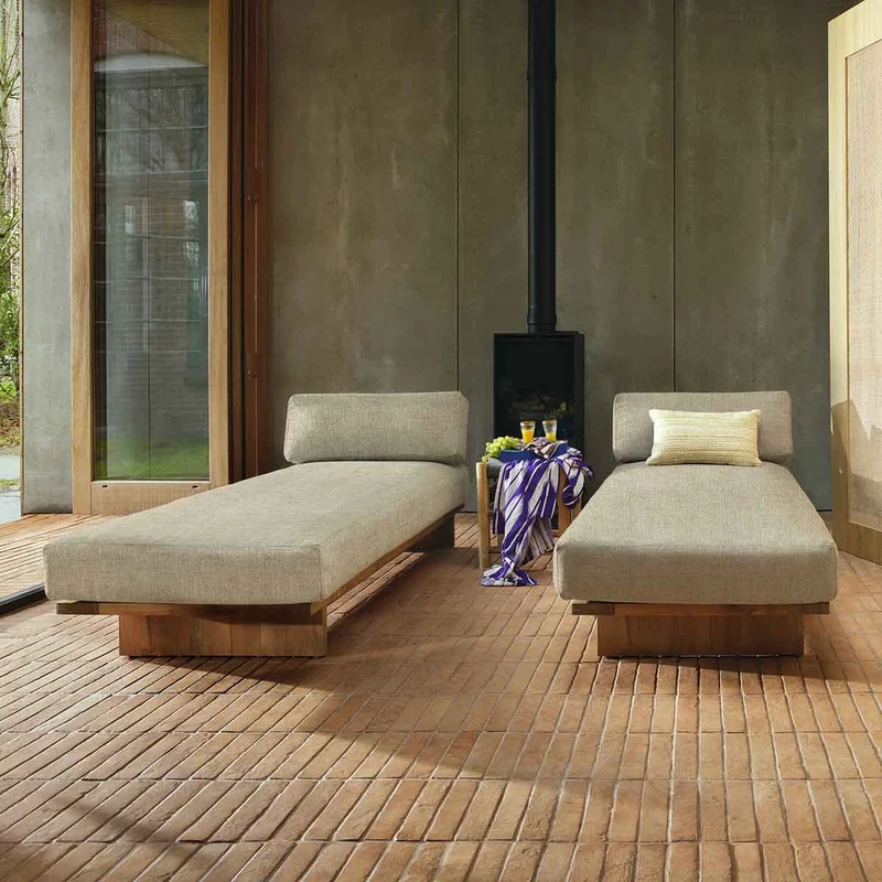 MERIDIENNE D'EXTÉRIEUR TISSU BEIGE