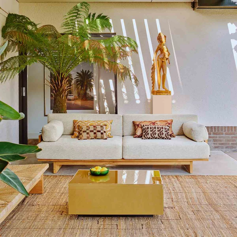 BANQUETTE D'EXTÉRIEUR TISSU BEIGE