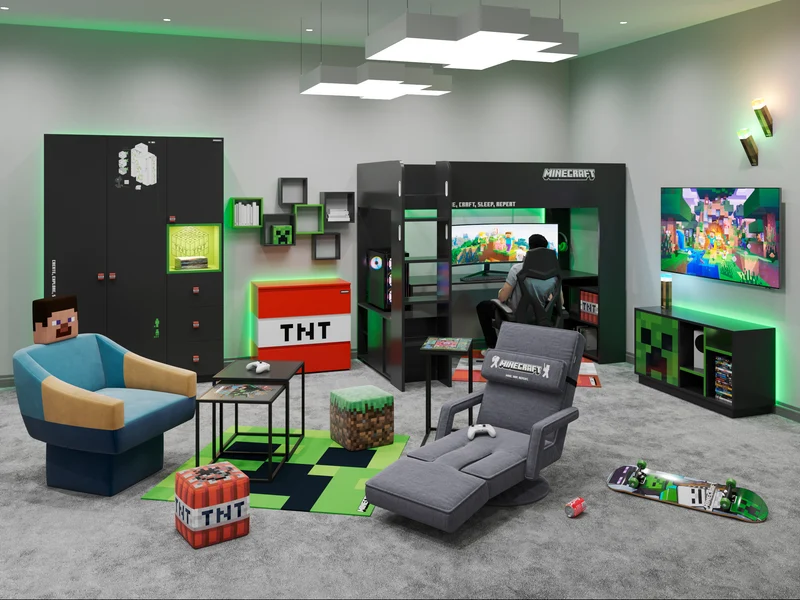 Kojen-Bett 'Minecraft' - Gamingbett 90x200cm
