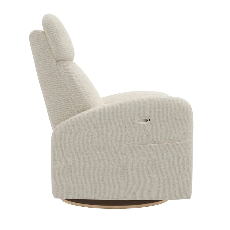 Grand Fauteuil Berçant Inclinable Pivotant Hailey avec Mécanisme Électrique - Tissu Anti-tache Alta™ 10