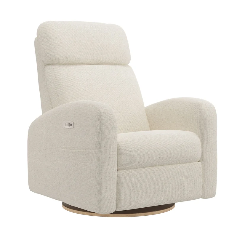 Grand Fauteuil Berçant Inclinable Pivotant Hailey avec Mécanisme Électrique - Tissu Anti-tache Alta™ 10