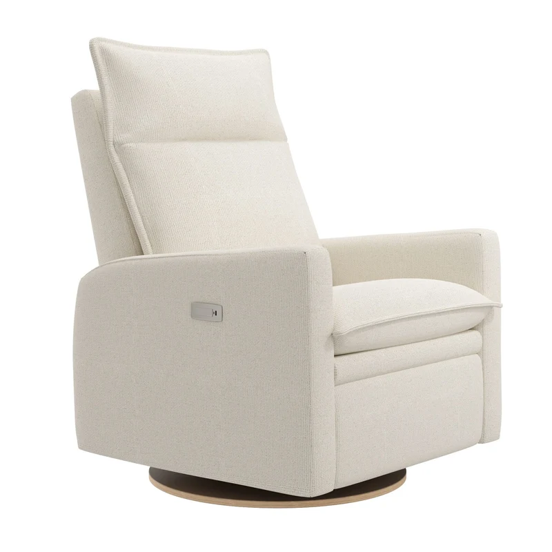 Grand Fauteuil Berçant et Pivotant Arya avec Mécanisme Électrique - Tissu Anti-tache Alta™ 10