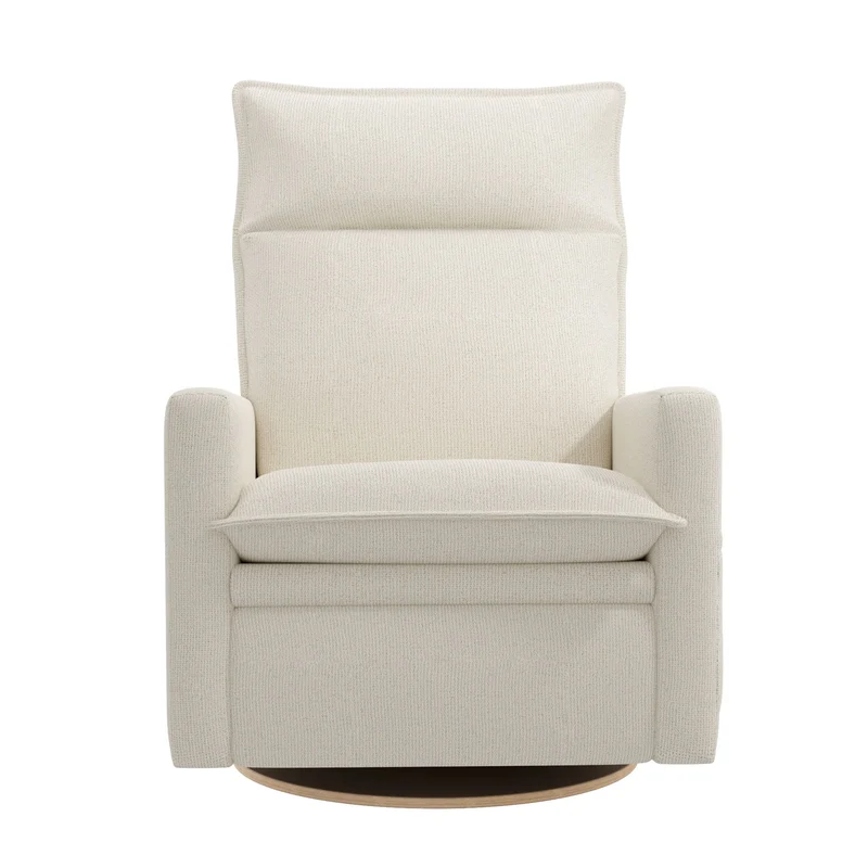 Grand Fauteuil Berçant et Pivotant Arya avec Mécanisme Électrique - Tissu Anti-tache Alta™ 10