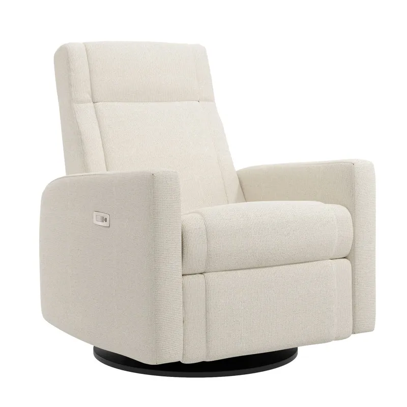 Grand Fauteuil Berçant et Pivotant Nelly avec Mécanisme Électrique - Tissu Anti-tache Alta™ 10