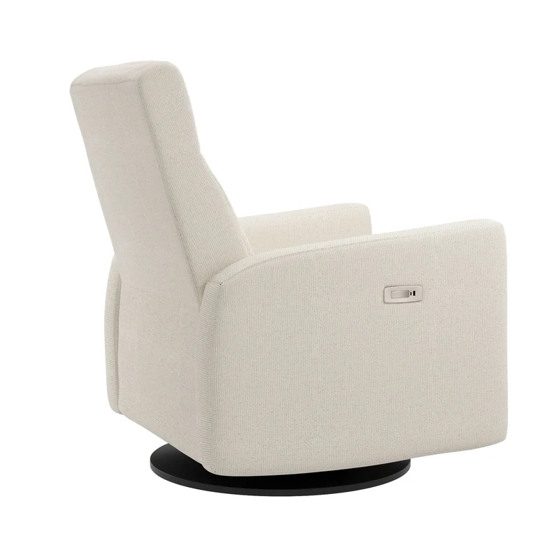 Grand Fauteuil Berçant et Pivotant Nelly avec Mécanisme Électrique - Tissu Anti-tache Alta™ 10