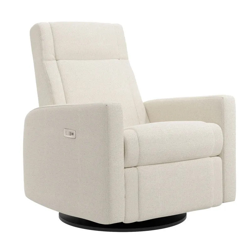 Grand Fauteuil Berçant et Pivotant Nelly avec Mécanisme Électrique - Tissu Anti-tache Alta™ 10
