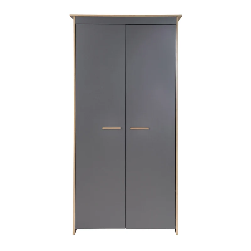 Kinderkleiderschrank 2-türig 'Anna' - Anthrazit / Dekor Kent Eiche