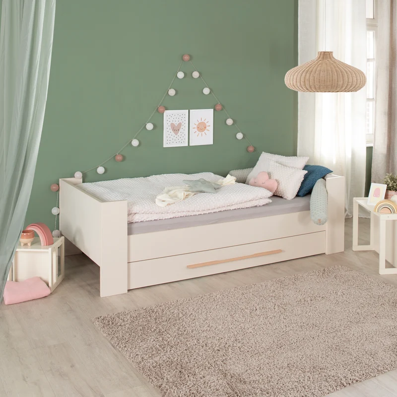 Kinderbett-Set 'Kids' 90 x 200 cm - Serie 'Flexi Grow' - Cashmere / Eichen-Dekor