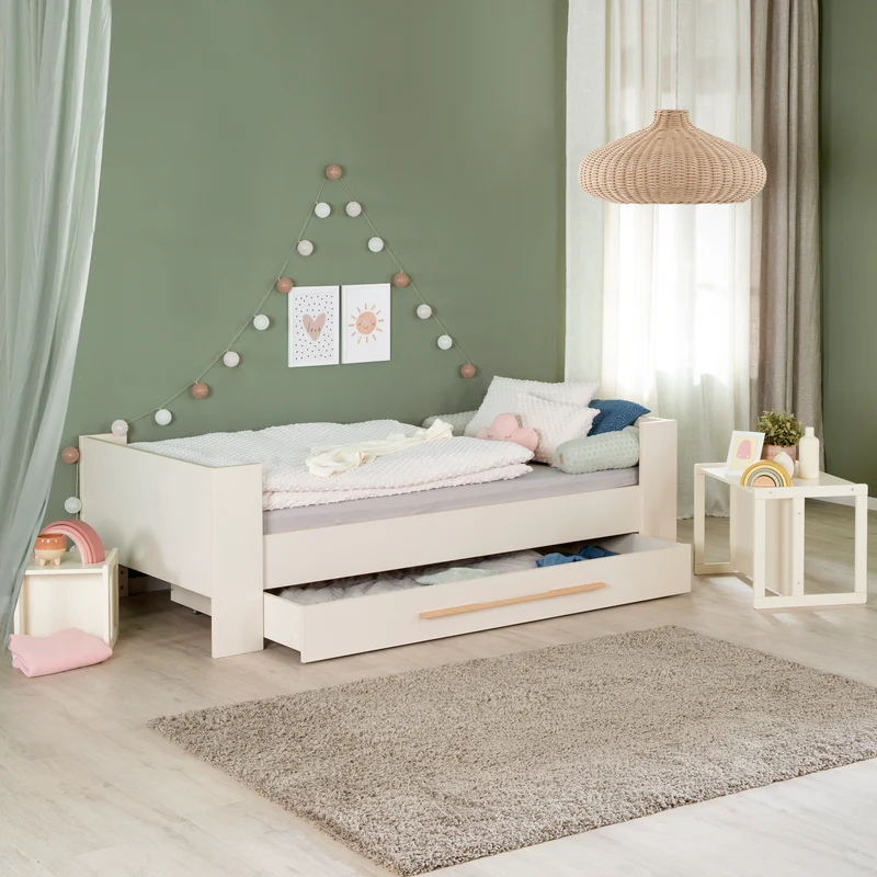 Kinderbett-Set 'Kids' 90 x 200 cm - Serie 'Flexi Grow' - Cashmere / Eichen-Dekor
