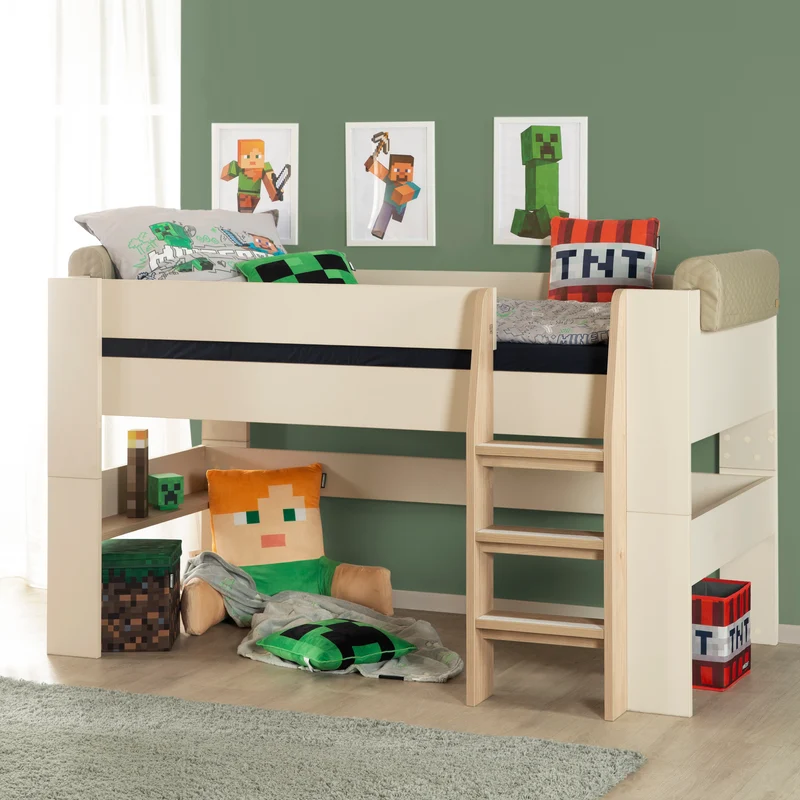 Hochbett Set 'Loft' - Serie 'Flexi Grow' - Cashmere / Eichen-Dekor