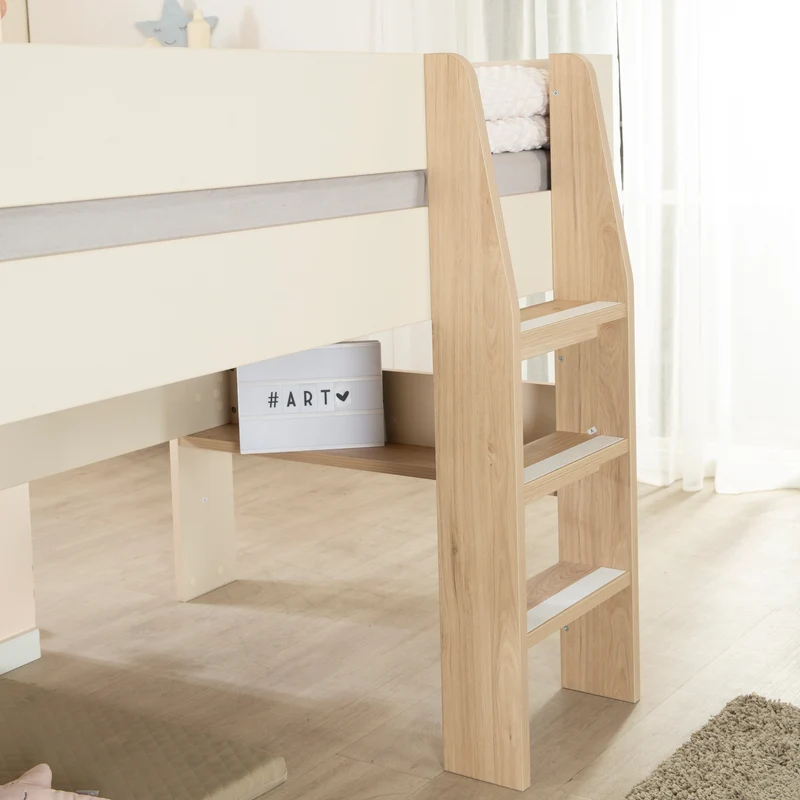 Hochbett Set 'Loft' - Serie 'Flexi Grow' - Cashmere / Eichen-Dekor