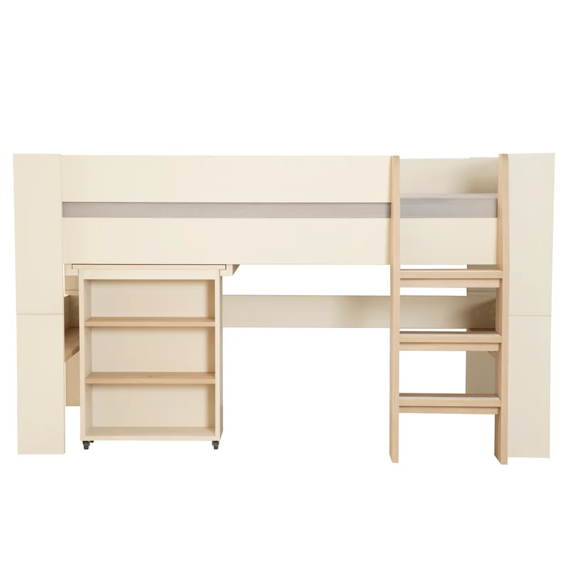Hochbett Set 'Studio' - Serie 'Flexi Grow' - Cashmere / Eichen-Dekor