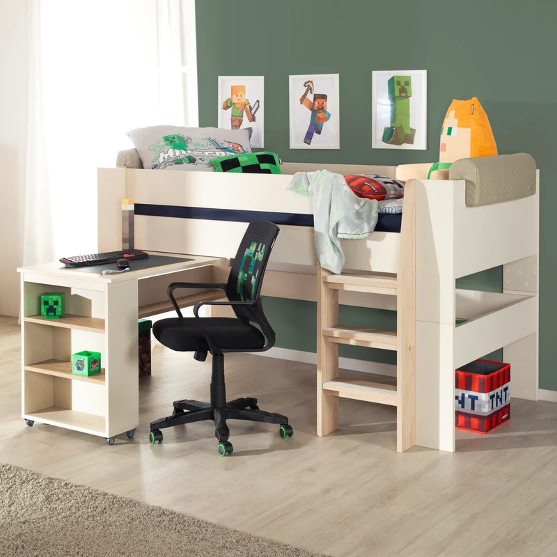 Hochbett Set 'Studio' - Serie 'Flexi Grow' - Cashmere / Eichen-Dekor