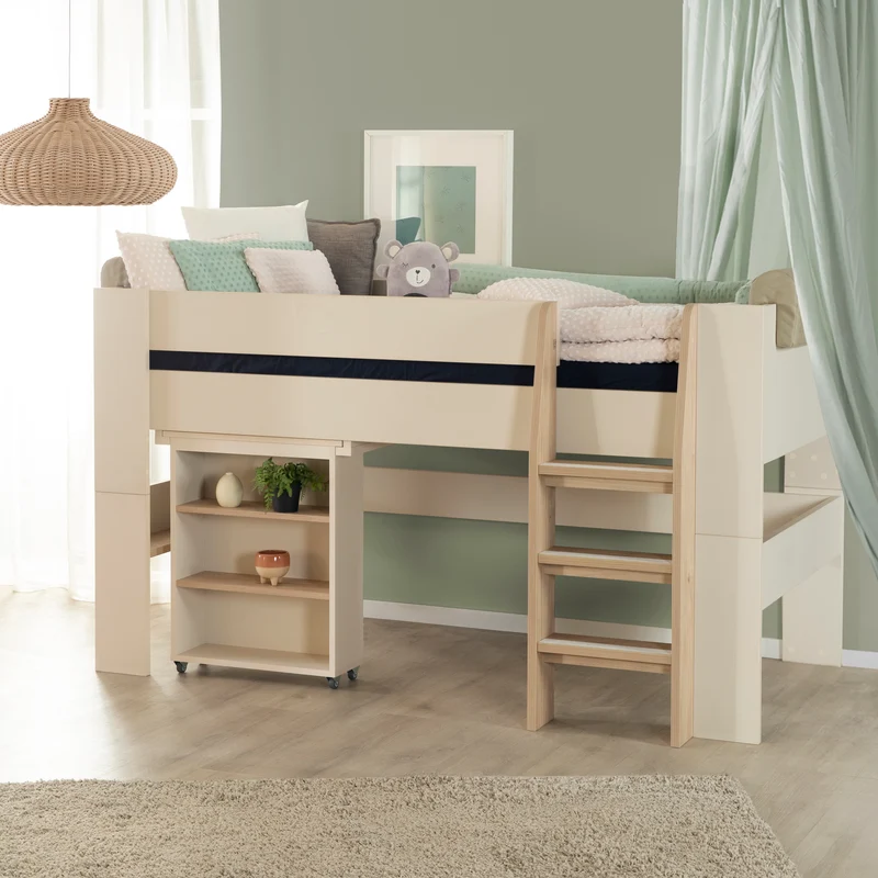 Hochbett Set 'Studio' - Serie 'Flexi Grow' - Cashmere / Eichen-Dekor