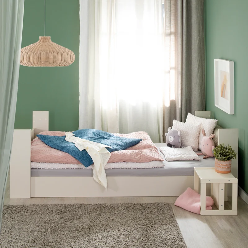 Kinderbett-Set 'Toddler' 90 x 200 cm - Serie 'Flexi Grow' - Cashmere / Eichen-Dekor