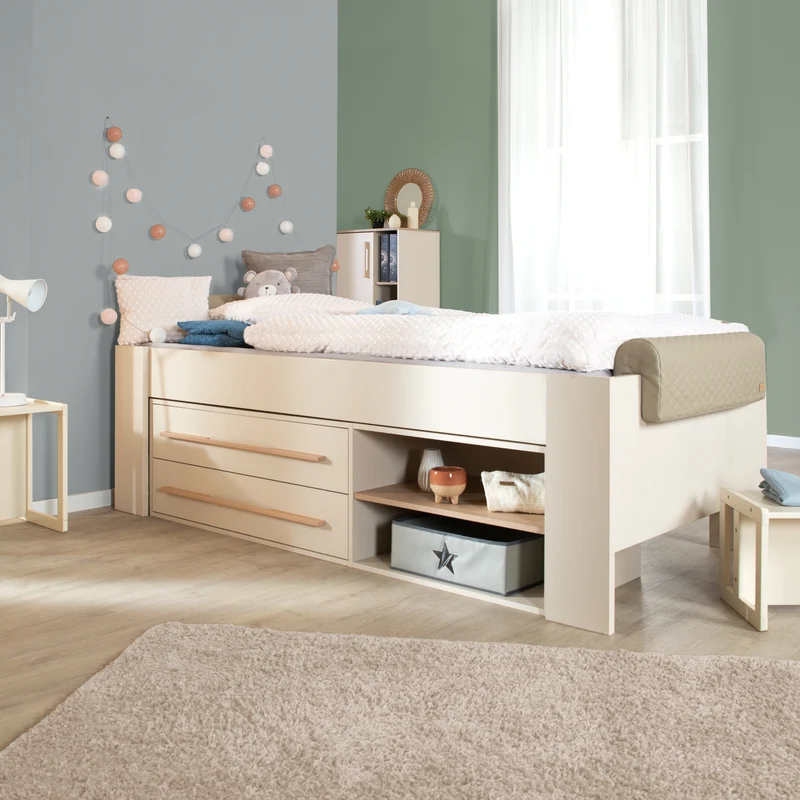 Kinderbett-Set 'Captain' 90 x 200 cm - Serie 'Flexi Grow' - Cashmere / Eichen-Dekor