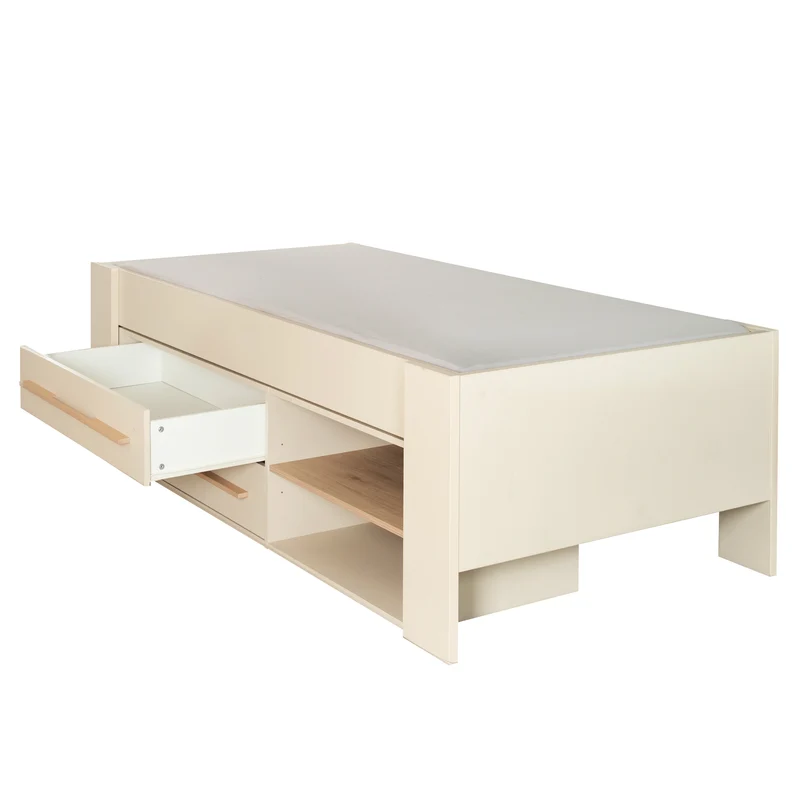Kinderbett-Set 'Captain' 90 x 200 cm - Serie 'Flexi Grow' - Cashmere / Eichen-Dekor