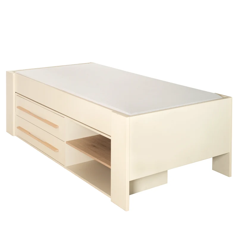Kinderbett-Set 'Captain' 90 x 200 cm - Serie 'Flexi Grow' - Cashmere / Eichen-Dekor