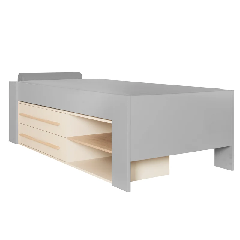 Kinderbett-Set 'Captain' 90 x 200 cm - Serie 'Flexi Grow' - Cashmere / Eichen-Dekor