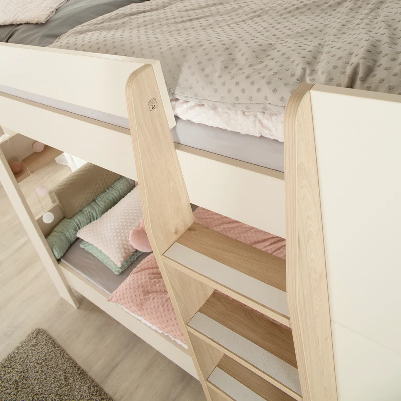 Hochbett Set 'Double' - Serie 'Flexi Grow' - Cashmere / Eichen-Dekor