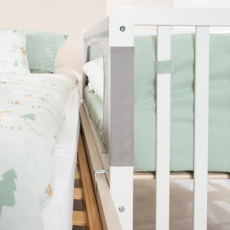 Room Bed 60 x 120 cm 'Woodland Buddies' inkl. Textilausstattung - Weiß / Pastellgrün
