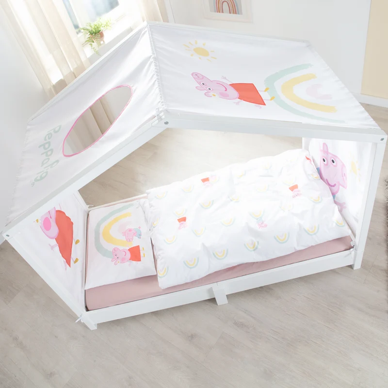 Hausbettbezug 70 x 140 cm 'Peppa Pig' - Rosa / Weiß