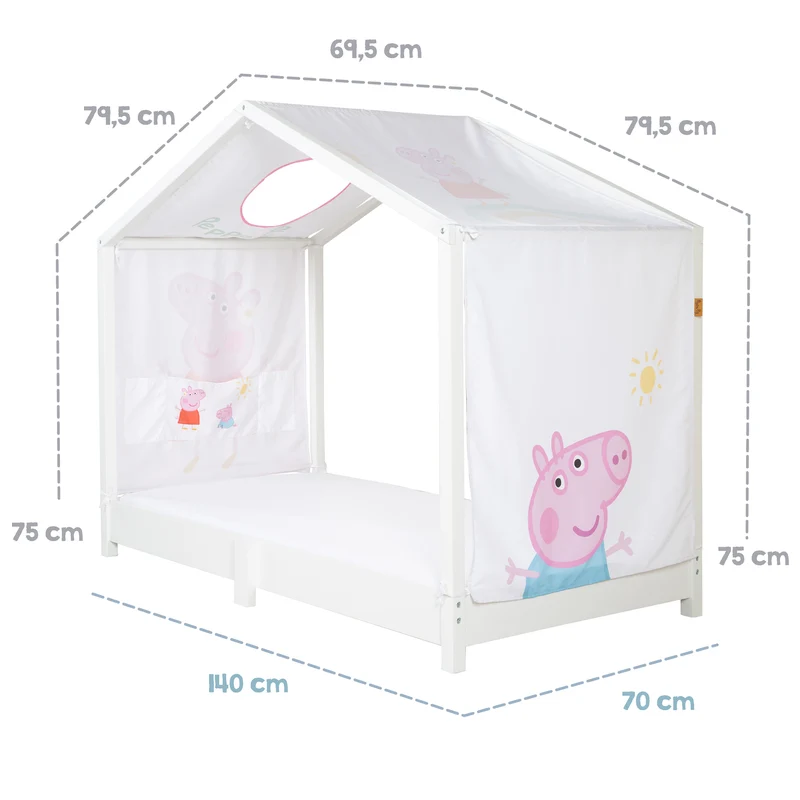 Hausbettbezug 70 x 140 cm 'Peppa Pig' - Rosa / Weiß