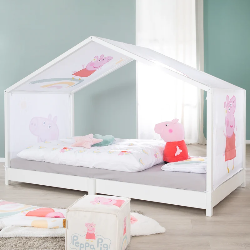 Hausbettbezug 90 x 200 cm 'Peppa Pig' - Rosa / Weiß