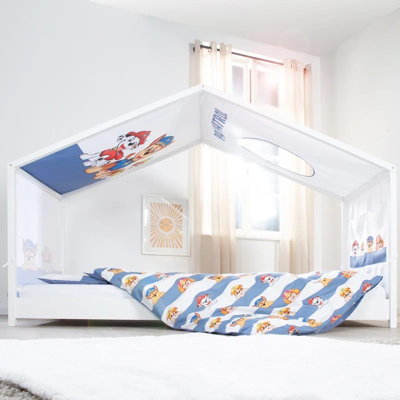 Hausbettbezug 90 x 200 cm 'Paw Patrol' - Weiß / Blau