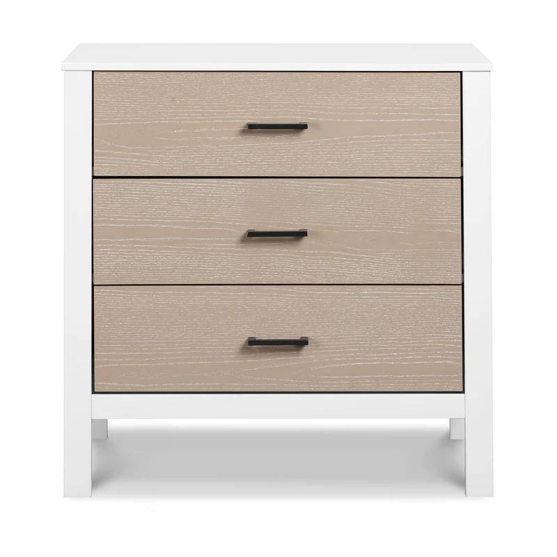 Commode 3 Tiroirs Radley - Blanc et Bois Côtier