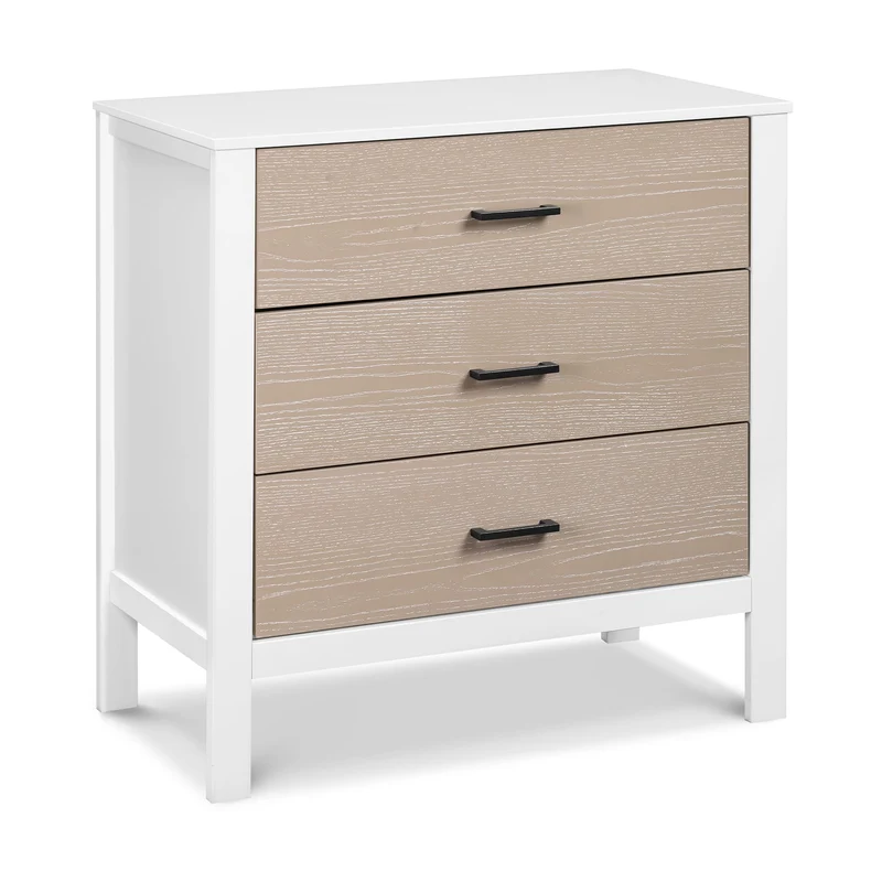 Commode 3 Tiroirs Radley - Blanc et Bois Côtier