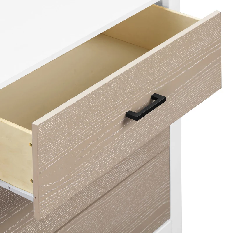 Commode 3 Tiroirs Radley - Blanc et Bois Côtier