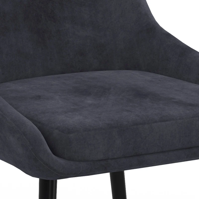 Chaises Olivia assise gris foncé pieds métal - lot de 6