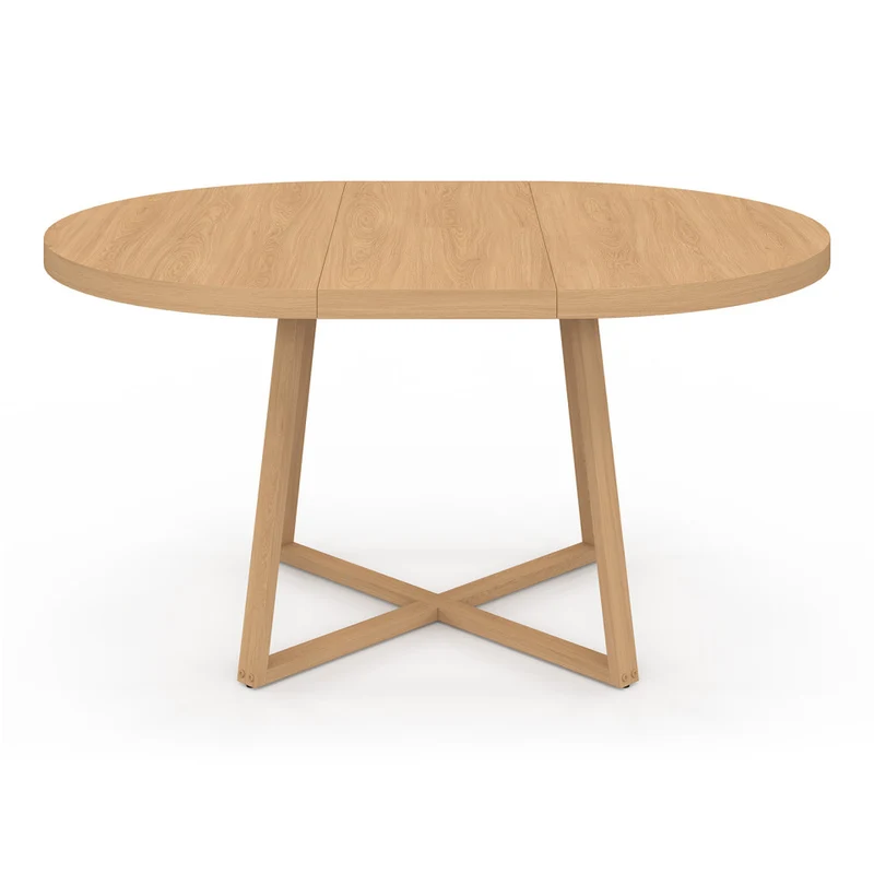 Table repas Sana plateau extensible 110-150 rond et pieds bois