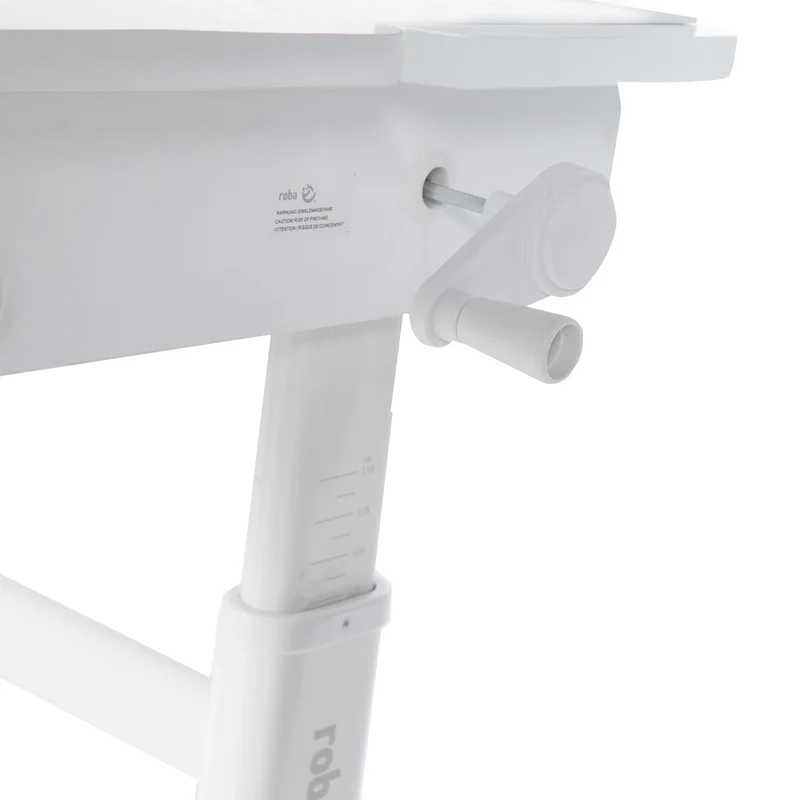Kinderschreibtisch mit Schublade - Höhenverstellbar - Ergonomisches Design mit Stauraum & neigbarer Arbeitsfläche - Weiß