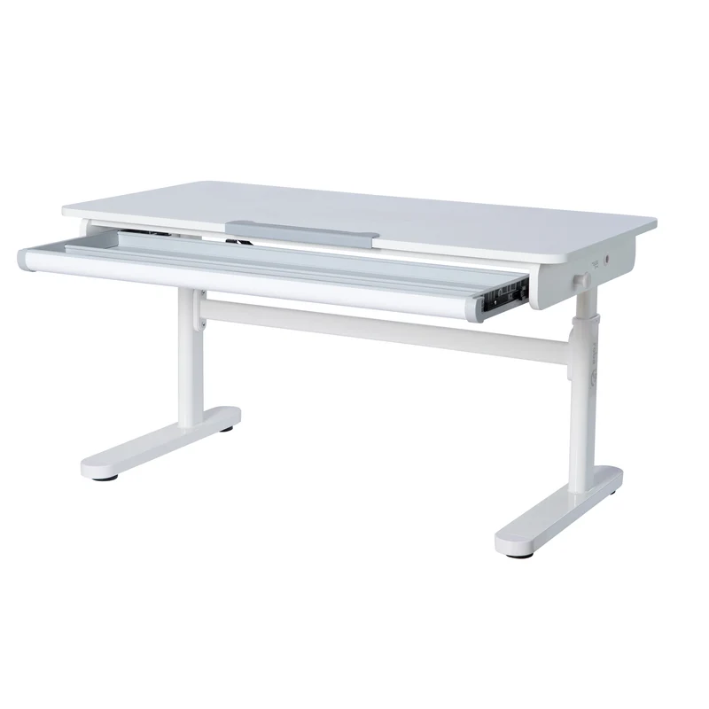 Kinderschreibtisch mit Schublade - Höhenverstellbar - Ergonomisches Design mit Stauraum - Modernes Design - Weiß