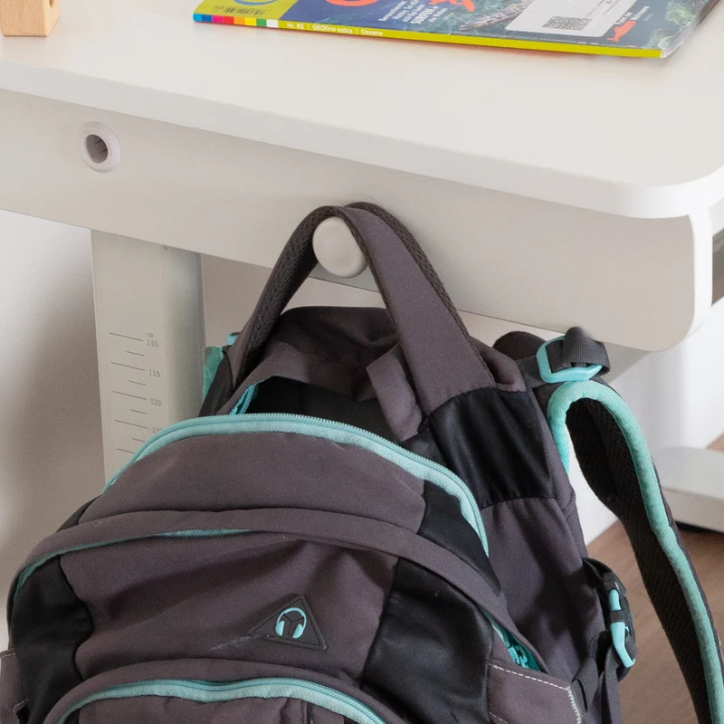 Kinderschreibtisch Basic - Höhenverstellbar - Ergonomisches Design - Ohne Schublade - Weiß