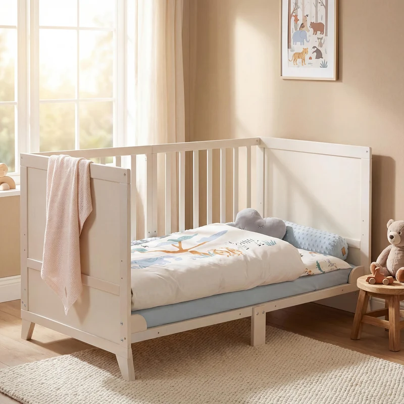 Babybettset 'Savanna Friends' 70 x 140 inkl. kompletter Ausstattung - Naturgrau / Beige
