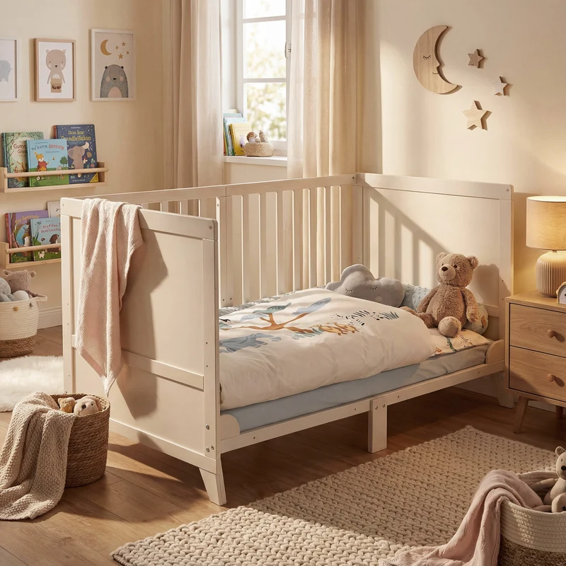 Babybettset 'Savanna Friends' 70 x 140 inkl. kompletter Ausstattung - Naturgrau / Beige