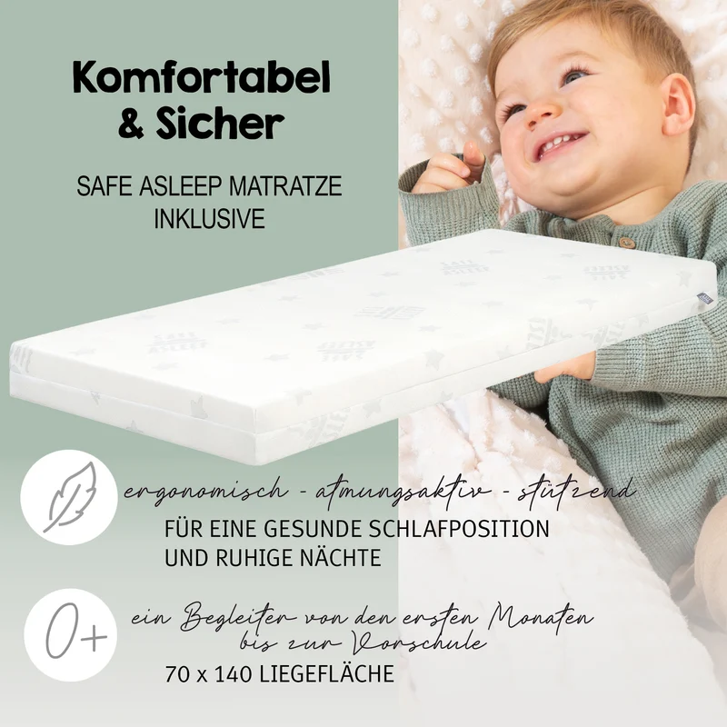 Babybettset 'Savanna Friends' 70 x 140 inkl. kompletter Ausstattung - Naturgrau / Beige