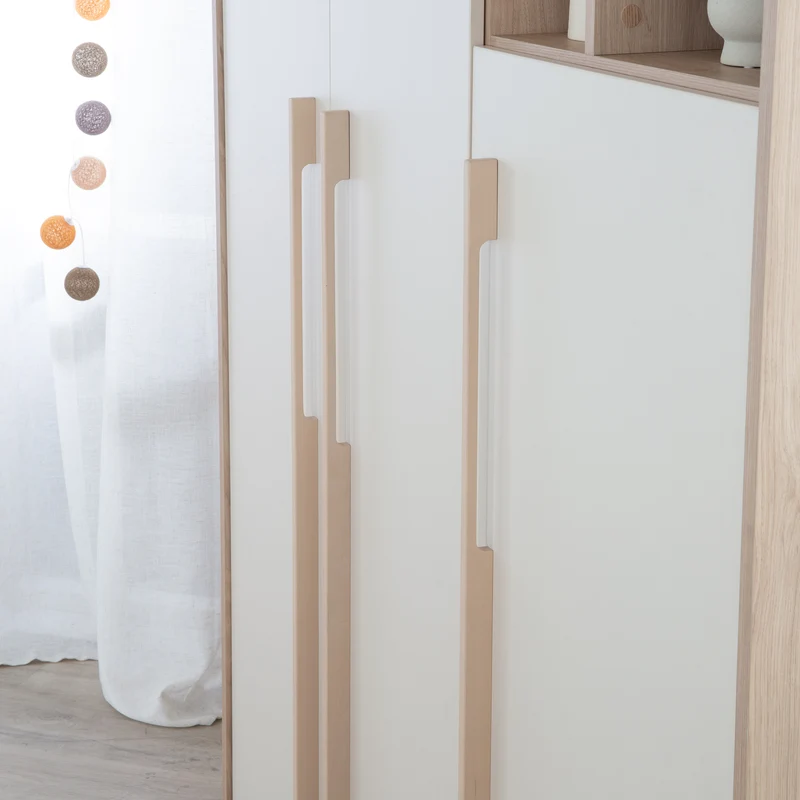 Kleiderschrank 'Elva' 3-türig mit offenem Fach - Soft-Close - Cashmere / Virginia Chestnut
